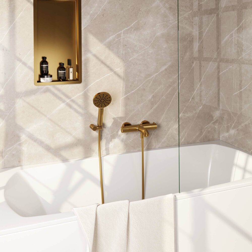 Brauer Gold Edition opbouw baddouche met ronde handdouche goud