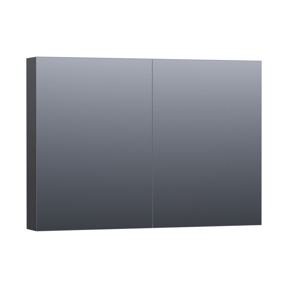 Tapo Dual spiegelkast 100 black wood