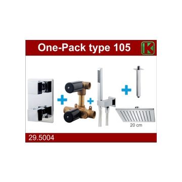 Wiesbaden one-pack inbouwthermostaatset type 105 CHR (20cm)