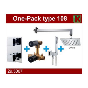 Wiesbaden one-pack inbouwthermostaatset type 108 CHR (30cm)