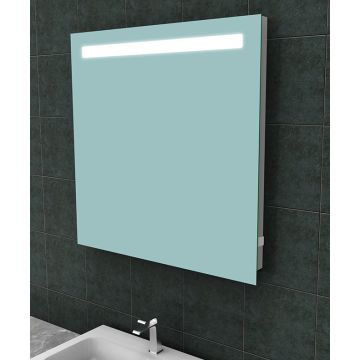 Wiesbaden Tigris spiegel vierkant met LED en stopcontact 80 x 80 cm