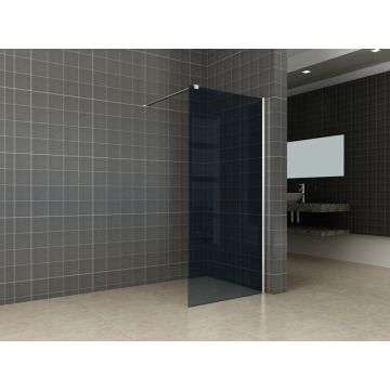 Wiesbaden Comfort inloopdouche 800 x 2000 x 10 mm nano rookglas/chroom