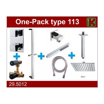 Wiesbaden one-pack inbouwthermostaatset type 113 CHR (20cm)