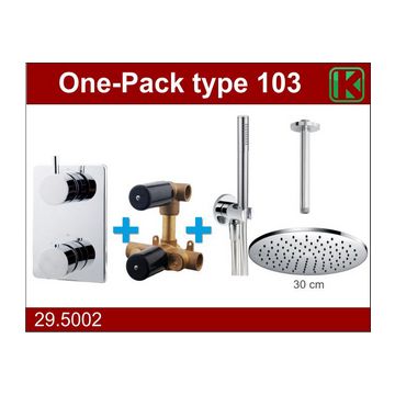 Wiesbaden one-pack inbouwthermostaatset type 103 CHR (30cm)