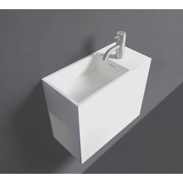 Ideavit Solidwash fontein met kraangat en opbergruimte 22x45 mat wit