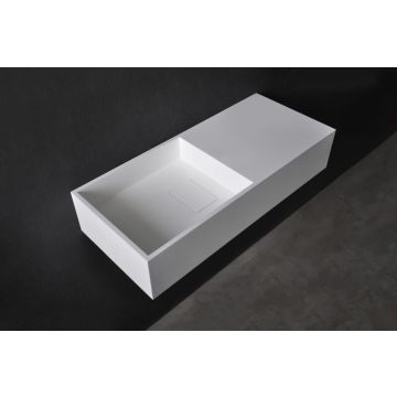 Ideavit Solidplan-75 wastafel met plateau 32,5x75 mat wit