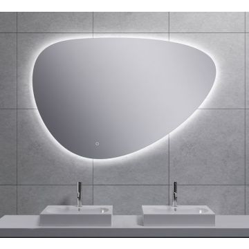 Wiesbaden Uovo spiegel eirond met LED verlichting 100x41 cm chroom