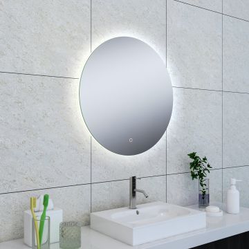 Wiesbaden Soul ronde spiegel met LED verlichting 60 cm chroom