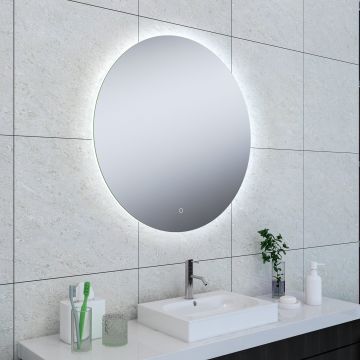 Wiesbaden Soul ronde spiegel met LED verlichting 80 cm chroom