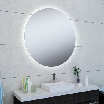 Wiesbaden Soul ronde spiegel met LED verlichting 100 cm chroom