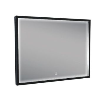 Wiesbaden rechthoekige condensvrije LED spiegel 80x60 cm mat zwart