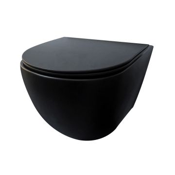 Best Design Morrano Rimfree wandcloset inclusief zitting mat zwart