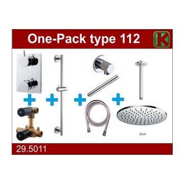 Wiesbaden one-pack inbouwthermostaatset type 112 CHR (30cm)