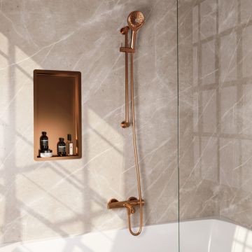 Brauer Copper Edition opbouw baddouche met glijstang en ronde handdouche koper