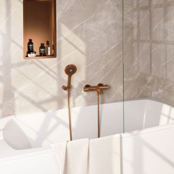 Brauer Copper Carving opbouw baddouche met ronde handdouche koper