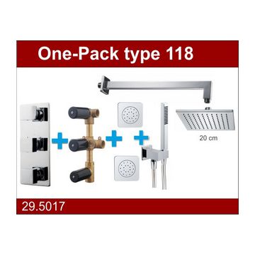 Wiesbaden one-pack inbouwthermostaatset type 118 CHR