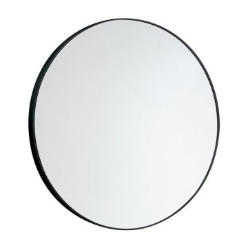 Aqualine ronde spiegel zonder bevestigingen Ø60cm mat zwart