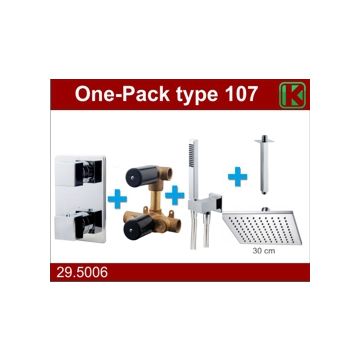 Wiesbaden one-pack inbouwthermostaatset type 107 CHR (30cm)