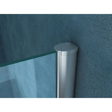 Xellanz Eco zijwand met muurprofiel 400 x 2000 x 8 mm nano helder glas/chroom