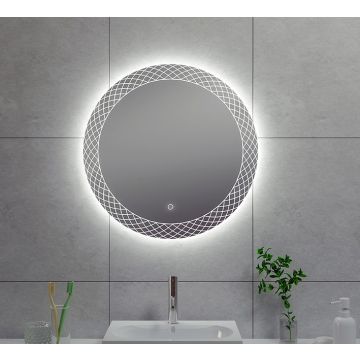 Wiesbaden Deco spiegel rond met LED, dimbaar 60 cm