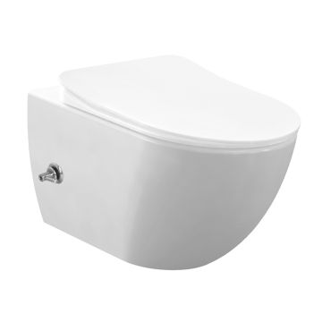 Creavit Freedom ophang toilet met koud water bidet glanzend wit