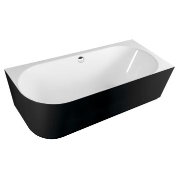 Polysan Sussi asymmetrisch bad rechts 160x70cm zwart/wit