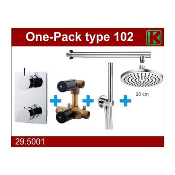 Wiesbaden one-pack inbouwthermostaatset type 102 CHR (20cm)