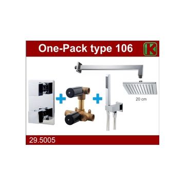 Wiesbaden one-pack inbouwthermostaatset type 106 CHR (20cm)