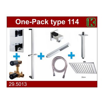 Wiesbaden one-pack inbouwthermostaatset type 114 CHR (30cm)