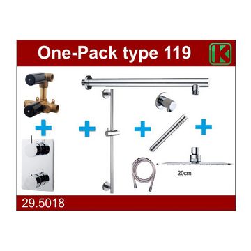 Wiesbaden one-pack inbouwthermostaatset type 119 CHR (20cm ufo)