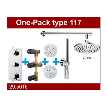 Wiesbaden one-pack inbouwthermostaatset type 117 CHR