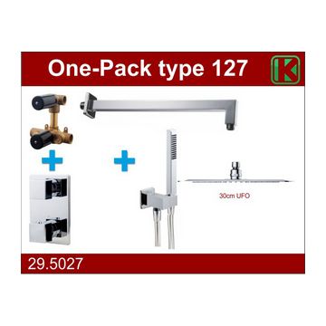 Wiesbaden one-pack inbouwthermostaatset type 127 CHR (30cm ufo)