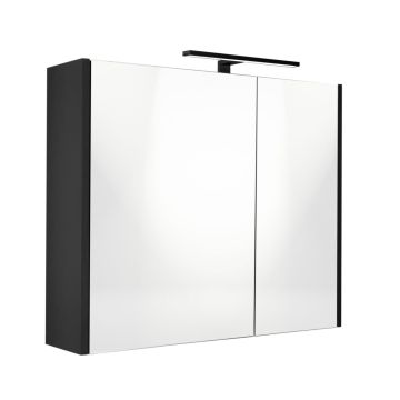 Best Design Happy Black spiegelkast met verlichting 60x60 mat zwart