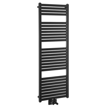 Aqualine Tondi handdoek radiator 45x133 mat zwart