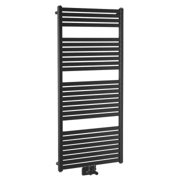 Aqualine Tondi handdoek radiator 60x133 mat zwart