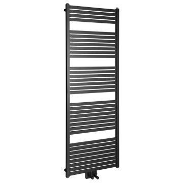 Aqualine Tondi handdoek radiator 60x169 mat zwart