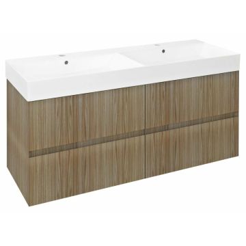 Sapho Filena wastafelmeubel met dubble wasbak 118x43 eiken