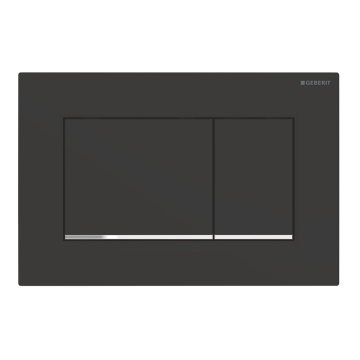 Geberit Sigma30 drukplaat mat zwart en glans chroom