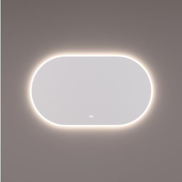 Hipp-Design spiegel ovaal-recht met LED verlichting 100x70