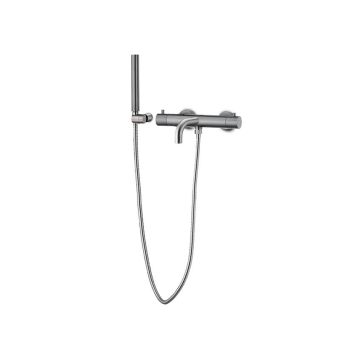 JEE-O Slimline badkraan met handdouche geborsteld RVS - 800-3300