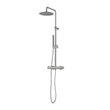 JEE-O Slimline opbouw regendouche met thermostaat en handdouche geborsteld RVS - 800-6610