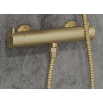 Saniclear Brass thermostatische douchekraan geborsteld goud