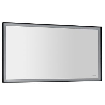 Sapho Sort spiegel met achter LED verlichting 120x70 mat zwart