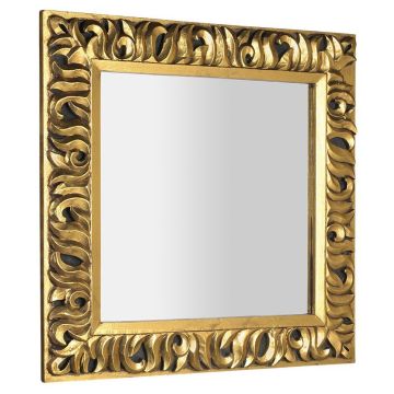 Sapho Zeegras spiegel met houten lijst 90x90 goud