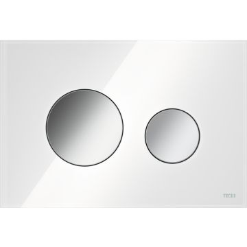 TECEloop toiletbedieningspaneel glas voor duospoeltechniek witglanzend chroom
