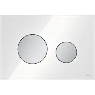 TECEloop toiletbedieningspaneel glas voor duospoeltechniek witmat chroom