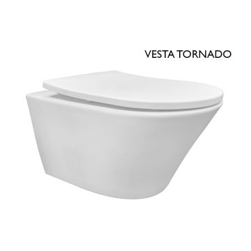 Wiesbaden Vesta rimless hangend toilet met zitting wit