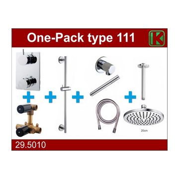 Wiesbaden one-pack inbouwthermostaatset type 111 CHR (20cm)