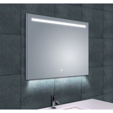 Wiesbaden Ambi one spiegel rechthoek met LED, dimbaar en spiegelverwarming 80 x 60 cm