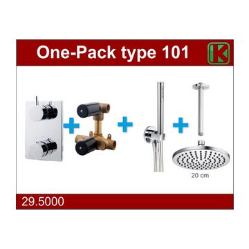 Wiesbaden one-pack inbouwthermostaatset type 101 CHR (20cm)